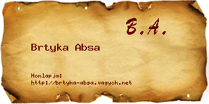 Brtyka Absa névjegykártya